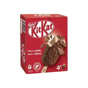 Woolworths Kit Kat Frozen Dessert Sticks 360ml Pk 4 offer