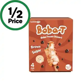 Woolworths Bubbleme Boba-T Frozen Dessert Sticks 320g Pk 4 offer