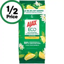 Woolworths Ajax Antibacterial Wipes Pk 110 offer