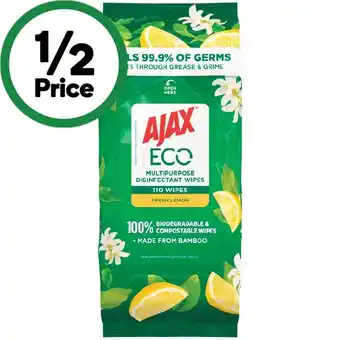 Woolworths Ajax Antibacterial Wipes Pk 110 offer