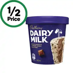 Woolworths Cadbury Frozen Dessert Tub Varieties 460ml offer