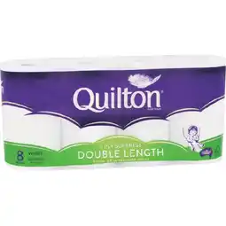 Woolworths Quilton Double Length Toilet Tissue 3 Ply Pk 8 offer