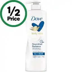 Woolworths Dove Nourished Radiance Rich Body Lotion 400ml offer