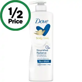 Woolworths Dove Nourished Radiance Rich Body Lotion 400ml offer