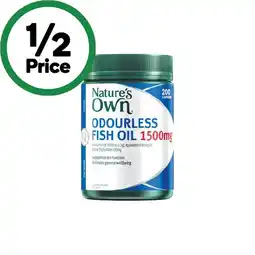 Woolworths Nature's Own Odourless Fish Oil 1500mg Pk 200 offer