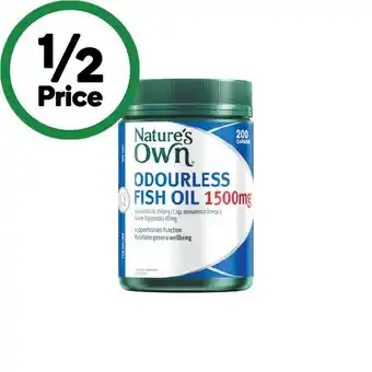 Woolworths Nature's Own Odourless Fish Oil 1500mg Pk 200 offer