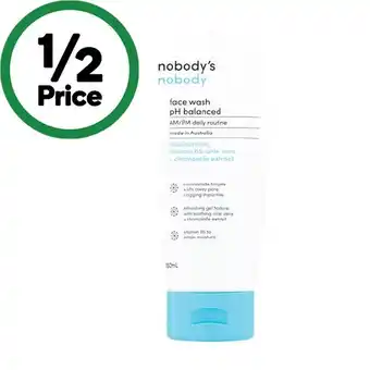 Woolworths Nobody’s nobody face wash ph balanced offer