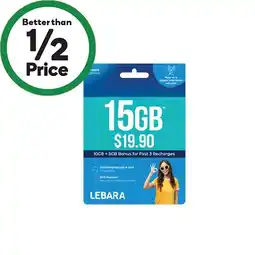 Woolworths Lebara $19.90 Starter Pack•• offer