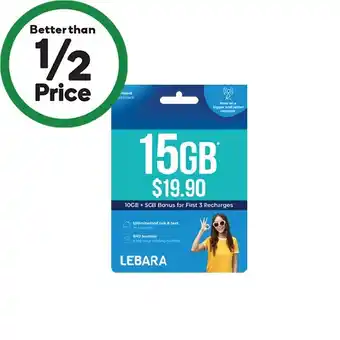 Woolworths Lebara $19.90 Starter Pack•• offer