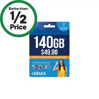 Woolworths Lebara $49.90 Starter Pack offer