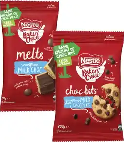 Coles Nestlé Baking Chocolate Chips or Melts 200g-290g offer