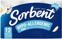 Coles Sorbent 3-Ply Hypo-Allergenic Toilet Tissue 12 Pack offer