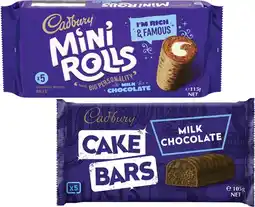 Coles Cadbury Cake Bars or Rolls 105g-125g offer