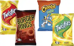 Coles Twisties, burger rings or cheetos offer