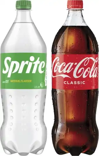 Coles Coca-Cola, Fanta or Sprite Soft Drink 1.25 Litre offer