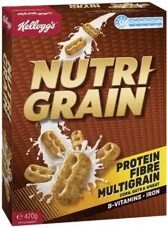 Coles Kellogg's Nutri Grain Breakfast Cereal 470g offer