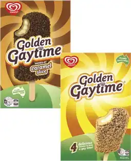 Coles Streets Golden Gaytime Sticks 4 Pack 400mL offer