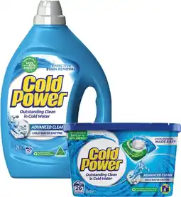 Coles Cold Power Laundry Liquid 2 Litre or Capsules 26 Pack offer