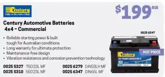 Blackwoods Century Automotive Batteries 4x4-Commercial offer