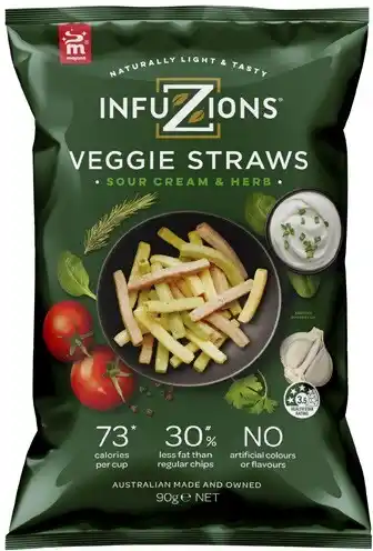 Coles Infuzions Veggie Straws 90g offer