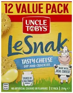 Coles Uncle Tobys Le Snak Value Pack 264g offer