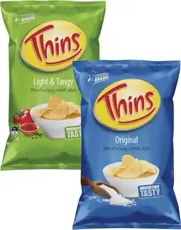 Coles Thins Potato Chips 150g-175g offer