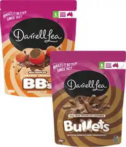 Coles Darrell Lea Bullets or BB's 168g-204g offer