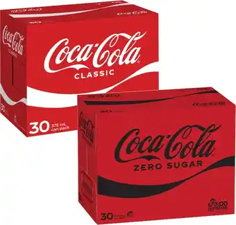 Coles Coca-Cola Soft Drink 30x375mL offer