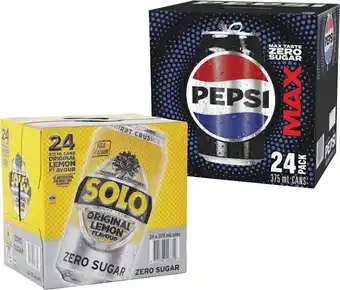 Coles Pepsi Max or Solo Soft Drink 24x375mL offer