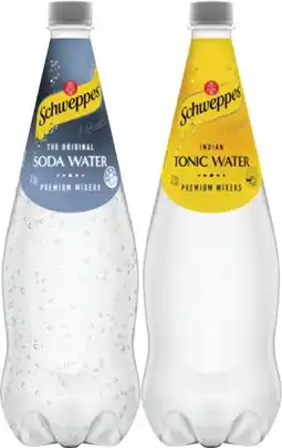 Coles Schweppes Mixers, Soft Drink or Mineral Water 1.1 Litre offer