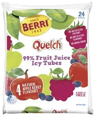 Coles Berri Quelch Water Ice 24x70mL offer