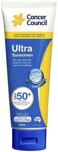 Coles Cancer Council Ultra Sunscreen SPF50+ 250mL^^ offer