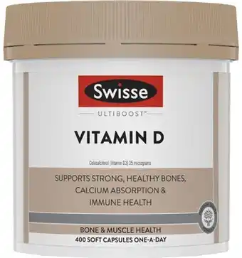 Coles Swisse Ultiboost Vitamin D Capsules 400 Pack^ offer