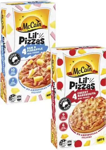 Coles McCain Lil Pizza 4 Pack 380g-400g offer