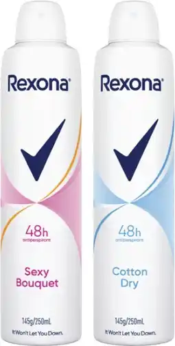 Coles Rexona Antiperspirant Aerosol Deodorant 250mL offer