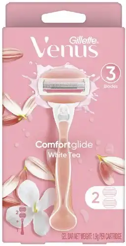 Coles Gillette Venus White Tea Comfortglide Razor Kit with 2 Refill Blades 1 Pack offer