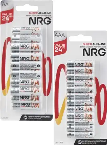 Coles NRG Batteries AA or AAA 24 Pack offer