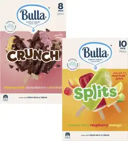 Coles Bulla Splits or Crunch Sticks 8 Pack-14 Pack 400mL-750mL offer