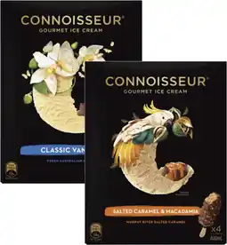 Coles Connoisseur Ice Cream 4 Pack-6 Pack 360mL-400mL offer