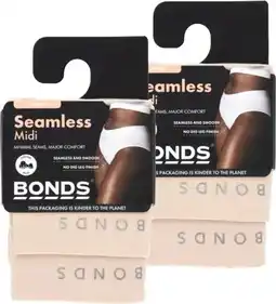 Coles Bonds Women's Seamless Midi Brief 2 Pack offer