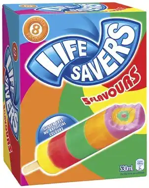 Coles Peters Lifesavers Icy Poles 8 Pack 530mL offer