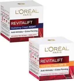 Coles L'Oréal Revitalift Hydrating Anti Wrinkle Night or Day SPF15 Cream 50mL offer