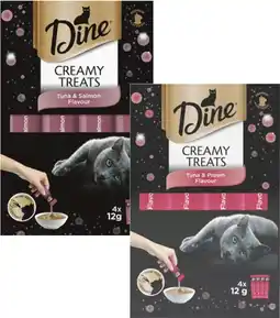 Coles Dine Creamy Treats Cat Food 4x12g offer