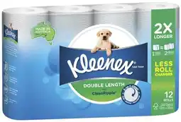 Coles Kleenex 3-Ply Complete Clean Double Length Toilet Paper 12 Pack offer