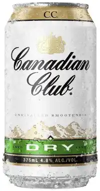 Coles Canadian Club & Dry Cans 6x375mL offer