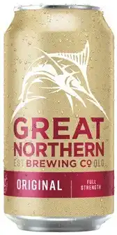 Coles Great Northern Original Lager Block Cans 30x375mL offer