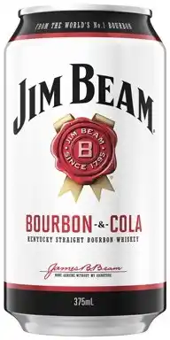 Coles Jim Beam White & Cola Cans 6x375mL offer