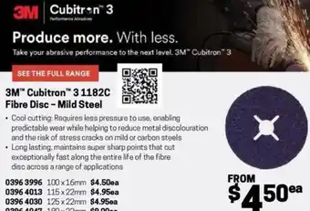 Blackwoods 3M Cubitron 3 Fibre Disc  Mild Steel offer