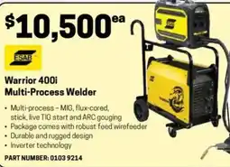 Blackwoods Warrior 400i Multi-Process Welder offer