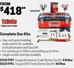 Blackwoods Complete Gas Kits offer